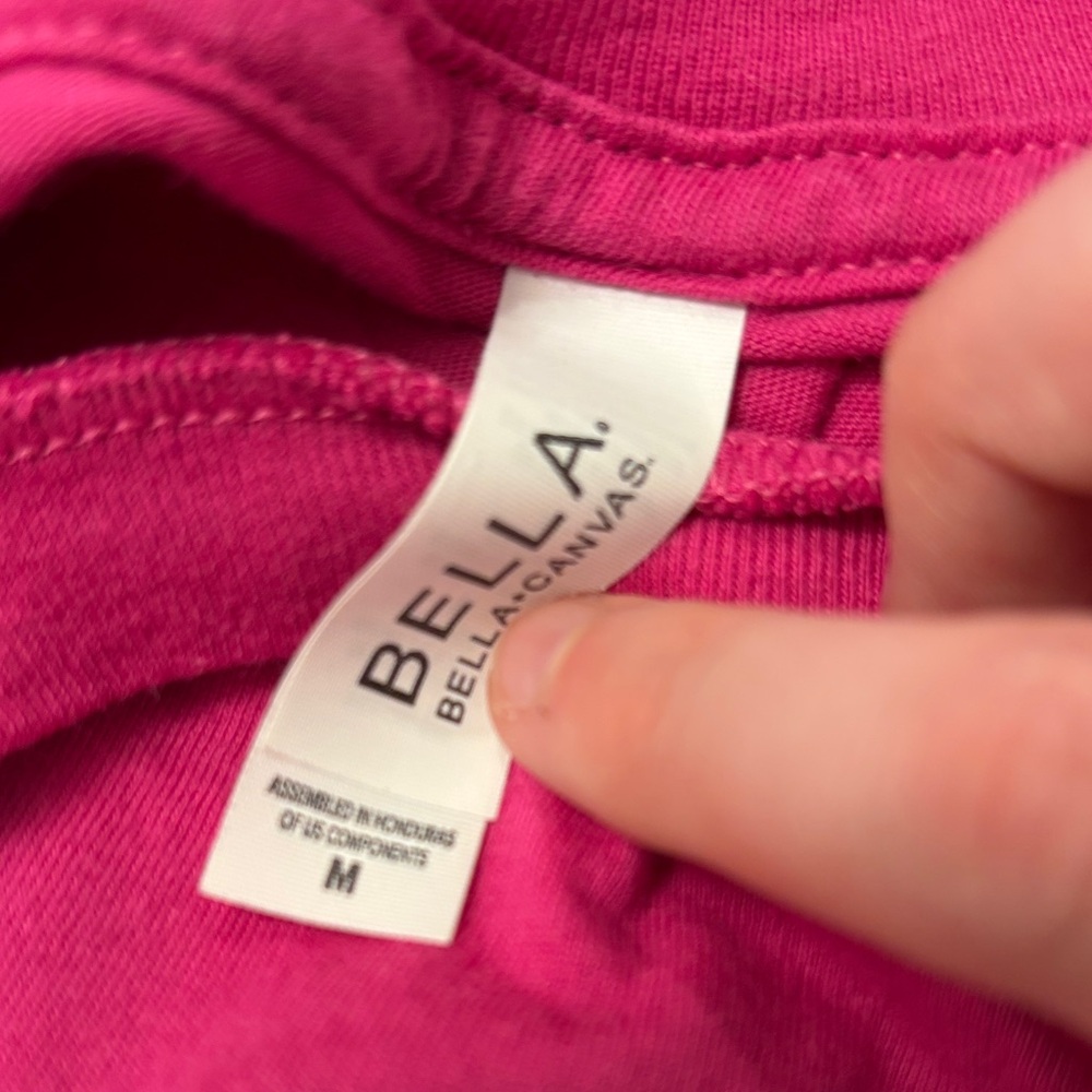 Bella Canvas Hot Pink Short Sleeve Tee - Picture 3 of 3